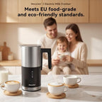 Electric Milk Frother and Steamer, 8.11oz/240ml Milk Steamer and Frother for Latte or Hot Chocolate, BPA Free, 4 Functions, Enjoy Perfect Milk Froth in 2 Min - Black - Image 2