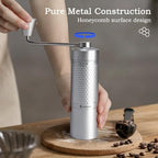 Manual Coffee Grinder, Hand Coffee Grinder, Metal Body with Seven star titanium plated 440 Stainless Steel Conical Burr Portable Coffee Grinders for Home Use, Office, Travel - Image 2