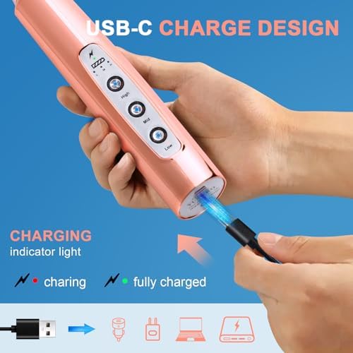 YUSWKO Rose Gold Handheld Milk Frother Wand for Coffee, Rechargeable Electric Whisk Drink Mixer Coffee Frother For Latte, Cappuccino, Hot Chocolate, Egg - Image 3
