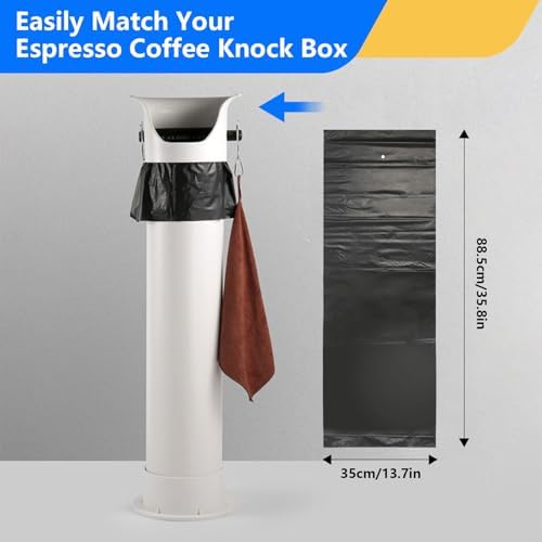 Garbage Bags for Standing Espresso Knock Box Large Trash Bag for Coffee Grounds Knock Box for Coffee Shop, Bar, Kitchen,Office, Black,4 Roll/100 pcs - Image 2