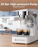 AMZCHEF Compact Espresso Machine 20 Bar, Americano, Latte & Cappuccino - Image 2