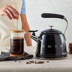 SMEG Stovetop Whistling Kettle – 50s Retro Style, 2.3 Liter (10 Cup / 2.4 Quart) Stainless Steel Tea Kettle with Iconic Design & Whistle – Premium Kitchen Statement Piece-Black - Image 2