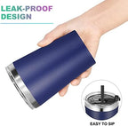 VEGOND 12oz Tumbler Stainless Steel Tumbler bulk Vacuum Insulated Double Wall Travel Tumbler with Lid and Straw Reusable Tumbler, Navy blue 6 Pack - Image 6