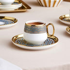 KARACA Suadiye 12 Piece Turkish Coffee Cup Set for 6, 90ml - Image 2