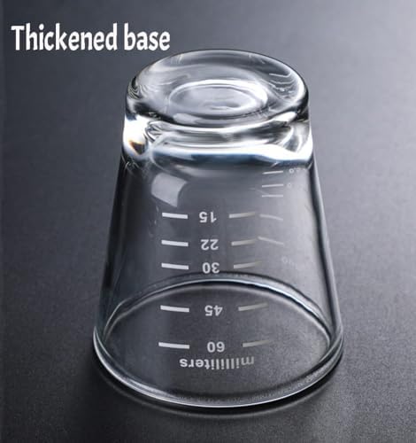 Glass Mug Coffee Cup,2.5oz Espresso Shot Glass Cup Double Spouts Espresso Mug Heat Resistant Mini Measure Glass Extra Small Transparent Coffee Tumbler With Anti-scald Handle 70ml ( Color : B strong Ba - Image 4