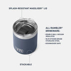 YETI Rambler 10 oz Stackable Lowball 2.0, Vacuum Insulated, Stainless Steel with MagSlider Lid, Papaya - Image 3