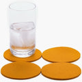 Graf Lantz - Bierfilzl Merino Wool Round Coasters Set of 4 - Turmeric (4" Circles) - Absorbs 30% of Weight - German Wool - Heat Resistant, Sustainable, & Reusable - Home Decor & Coffee Table Decor by GrafLantz