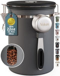 Veken Coffee Canister with Window,Airtight Stainless Steel Container,22OZ by Veken