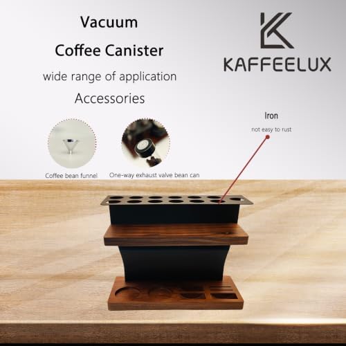 8-Piece Vacuum Coffee Canister Set (2-Layer Stand) – Airtight Jars + Funnel for Coffee Enthusiasts & Cafés | Fresh Bean/Tea Storage for Kitchen Countertops - Image 4