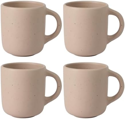 Bloomhouse - Two Time Oprah's Favorite Things Winner - Corsica Clay 4-Piece Mug Set – Prosecco Blush Pink Stoneware Coffee & Tea Cups, Durable Ceramic Drinkware by Unknown