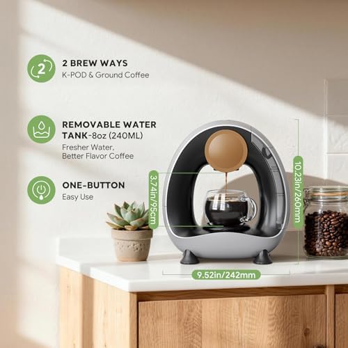 Pods and Grounds Single Serve Coffee Maker,Brew in 1 minute - Image 2