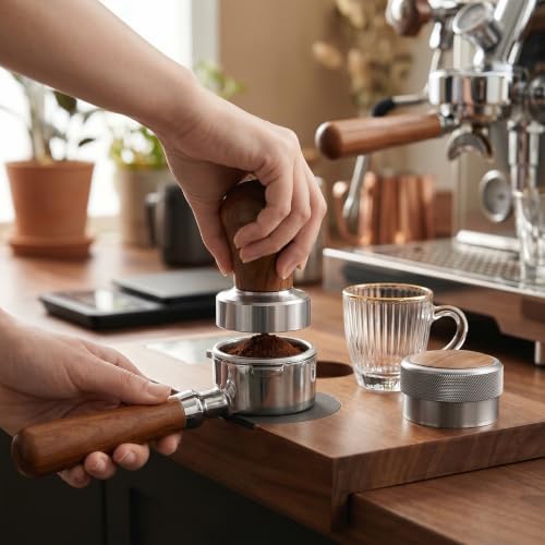 53.3mm Espresso Tamper | Fits 54mm Breville Barista Espresso Portafilter | Thickening Base Walnut Handle Tamper Tools for Espresso Machine | Espresso Machine Accessories - Image 7