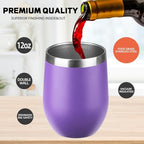 StarSpeed 12oz/8 Pack Insulated Wine Tumbler with Lid,Purple - Image 3