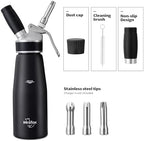 Mrsfox Professional Aluminum Whipped Cream Dispenser – 500 mL (Black) - Image 3
