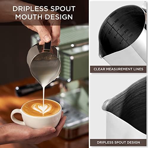 Neretva 20 Bar Espresso Machine with Milk Frothing Steam Wand & Milk Frothing Pitcher Jug Cup 350ML - Image 5