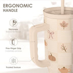 Fall Pumpkin Stainless Steel Slider Tumbler with Handle 40 Ounces with Lid, Travel Cup, Insulated Bottles for Girls Women - Image 3