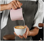 500/600ml Milk Frothing Jug Stainless Steel Barista Tool With Latte Art,Espresso Steamer Cup Coffee Accessories(600ml White) - Image 2