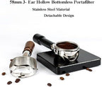 58mm 3 Ear Hollow Bottomless Portafilter Barsetto，Compatible For Barsetto, BAE01/BAE02/BAEO2S Barista Accessory(ABS black) - Image 3