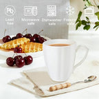 Fine Bone China Coffee Mugs Set of 4, 12 oz, Pumpkin Shaped - Image 2