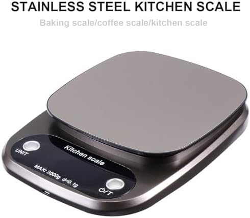 Kitchen Scale 3kg 0.1g Rechargeable Stainless Steel for Kitchen Use - Image 7