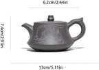 Tea Pots For Loose Tea Green Gray Section Mud Purple Clay Pot Handmade Teapot Household Tea Room Kung Fu Tea Set Living Room Desktop Teapot Tea Infuser Pot - Image 2