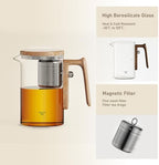 650ml(21.98oz) Enchanti Glass Teapot with Magnetic Stainless Steel Infuser, Tea and Water Separation Magic TeaPot for Loose Leaf and Blooming Tea - Image 3