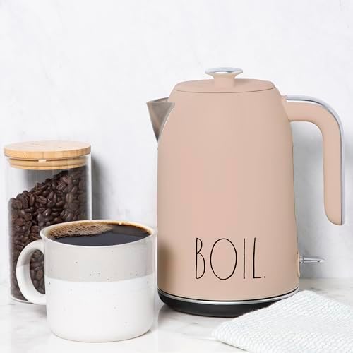 Rae Dunn Electric Hot Water Kettle - Stainless Steel Coffee Maker, Tea Kettle, Swivel Base, With Automatic Shut Off Boil-Dry Protection, Easy Pour Pitcher, 1500 Watt Boiling Power, 1.7 Liters, Blush - Image 6