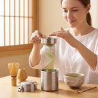 2 Set Stainless Steel Matcha Tin with Sifter Agitator Rings Scoop - Image 5