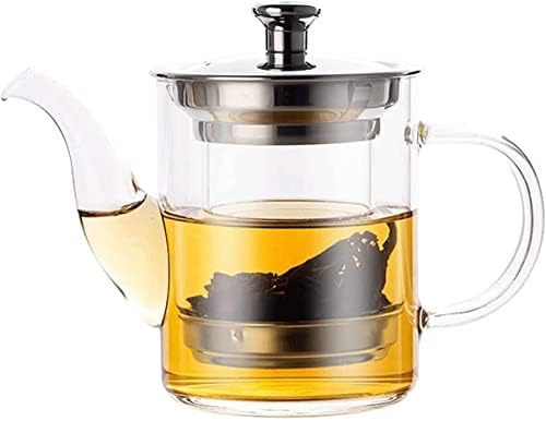 LJYT Glass Teapot Stovetop Safe Glass Teapot with Removable Infuser Stovetop Safe Glass Tea Kettle,Tea Pot for Loose Leaf Tea,for Tea Maker for Home Office (Color : A, Size : 800ML) by Unknown