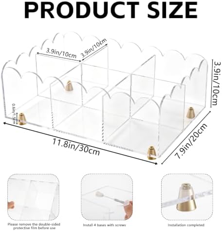 Acrylic Scalloped Edge Tea Bag Organizer Box for Countertop Pantry Coffee - Image 2
