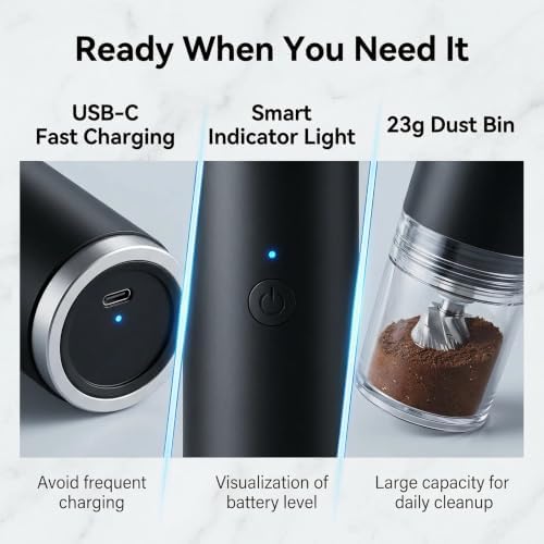 Portable Handheld Coffee Grinder Vacuum Cleaner | Mini Barista 2 in 1 Blower Coffee Powder Cleaner | Wireless Tabletop & Home Use | Easy to Clean & Lightweight - Image 5