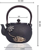 Cast Iron Tetsubin Teapot, 1400ml Japanese Tea Kettle With Lid – Retro Iron Craft Teapot - Image 2