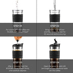 BODUM Travel Press Coffee Maker, Flip Top Lid, Double Wall, Plastic, 0.35 l, 12 oz, Off White - Image 3