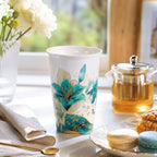 Harmoleaf Tea Gift Set for Women, 6 Loose Leaf Tea Blends with Blue Lily Insulated Ceramic Cup, Stainless Steel Infuser, Lid and Gold Spoon, Birthday, Mother's Day, Anniversary, Retirement Gift for Her - Image 4