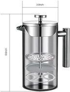 French Press Coffee Maker – Stainless Steel French Press, 34 ounce/1000ml Capacity - Image 2