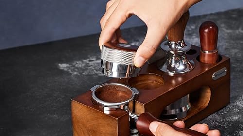 54mm distributor called Adjustable Depth espresso leveler Compatible with Breville Machine Accessories The coffee leveler Made of Stainless Steel and Walnut wood - Image 5