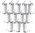 20oz insulted tumblers stainless steel cup Tumbler Bulk with push Lid, and metal straw powder coated coffee cup for cold and hot drinking (12, white) by Unknown
