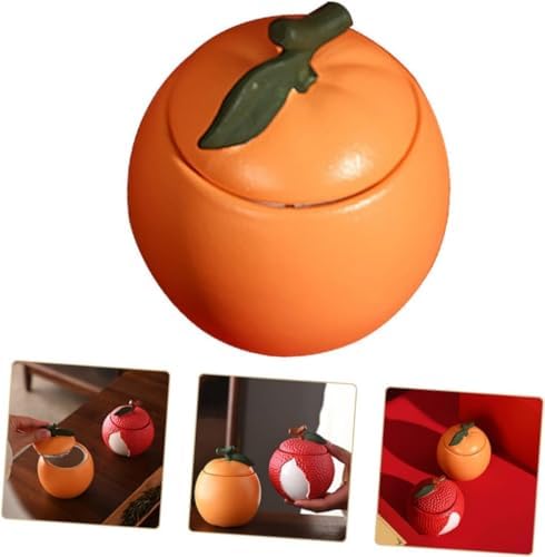 Tea Orange Shaped Tea Jar Tea Container Tea Dispenser Ceramic Tea Jar Tea Sealed Jar Tea Tin Can Loose Leaf Tea Bottles Ceramic Storage Jar Good Luck Ceramics - Image 6