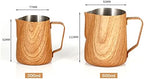 Gravy Boat 300/600ml Graining Stainless Steel Frothing Pitcher Pull Flower Cup Espresso Coffee Jug Milk Frothers Mug Coffee Tools Sauce Jug (Size : 300ml) - Image 2