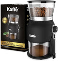Kaffe Electric Burr Coffee Grinder (5.5oz) - Conical Burr - 25 Adjustable Coarseness Levels - Matte Black - Cleaning Brush Included by Kaffe