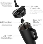 BrüMate Era Flip 40oz Tumbler with 100% Leakproof Covered Straw Lid | Hygienic Covered Straw | Insulated Stainless Steel Water Bottle with Handle | Cup Holder Friendly | BPA-Free (Lilac Dusk) - Image 4