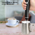 Milk Frother Handheld, 3-Speed USB Rechargeable Electric Coffee Milk Frother, Foam Maker for Latte Cappuccino, Double Whisk Drink Mixer for Frappe Hot Chocolate Cream & Bulletproof Coffee - Image 2