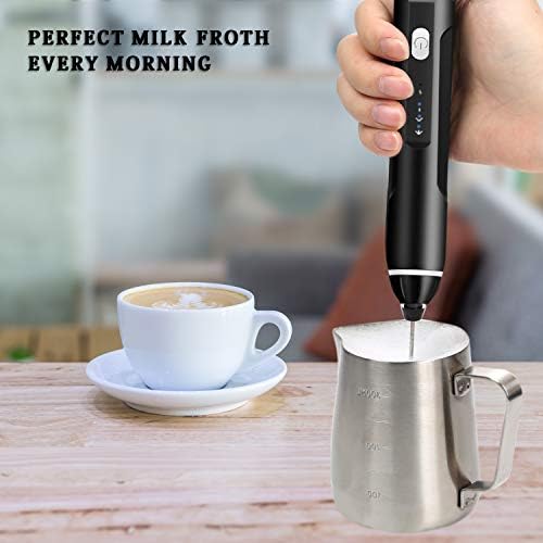 Milk Frother Handheld, 3-Speed USB Rechargeable Electric Coffee Milk Frother, Foam Maker for Latte Cappuccino, Double Whisk Drink Mixer for Frappe Hot Chocolate Cream & Bulletproof Coffee - Image 2
