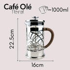 Cafe Ole Floral Cafetière, 8-Cup (1 Litre) French Press Filter Coffee Maker for Three/Four, 18/10 Stainless Steel, silver, BM-10C - Image 6