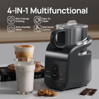 4-in-1 Milk Frother - Electric Steamer, Automatic Warm & Cold Cappuccino Foam Maker, 12.5oz Milk Warmer for Latte, Macchiato, Stainless Steel - Image 2