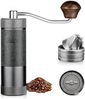 Manual Coffee Bean Grinder, Portable Hand Espresso Grinder with 6 Star CNC Stainless Steel Conical Burr,16 Internal Adjustable Setting and Double Bearing, Portable Carry Bag, 25g Capacity by Bincoo