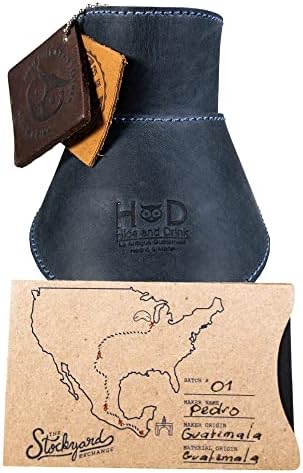 Hide & Drink, Pour Over Collar Compatible with Chemex 6-Cup Glass Handmade from Full Grain Leather - Slate Blue - Image 7