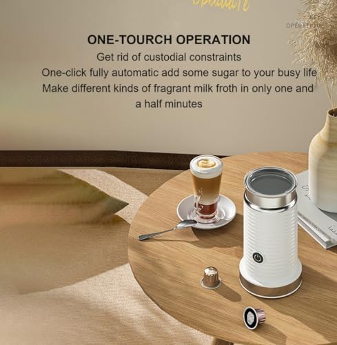 Milk frother，Electric milk frother,Fully automatic milk frother，Automatic milk frother， Electric for Hot & Cold Froth, Froth Or Heat Milk，Automatic off & Easy Cleaning, Silent Operation (White) - Image 3