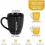 Schliersee 16 OZ Black Coffee Mugs Set of 6, Geometric Pattern Coffee Mug - Image 2