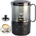 Milk Frother, 4-in-1 Electric Milk Steamer(10oz/300ml)，Automatic Hot and Cold Foam Maker for Iced Coffee, Lattes, Cappuccinos & Macchiatos, Non-Stick Interior, Black. by XXULDCF